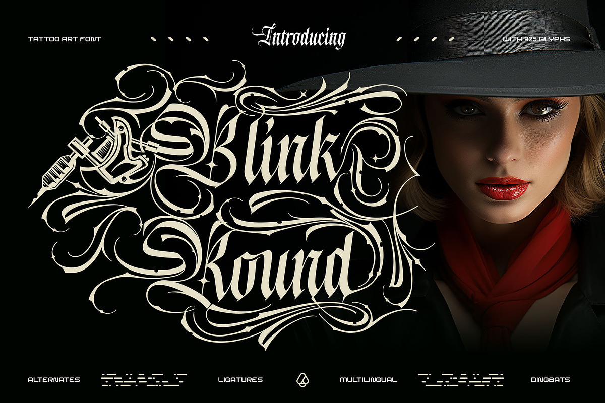 Blink Round Typeface, a Blackletter Font by alit design (Photo 1 of 20)