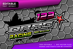 Drag Racing Text Effect Logotype