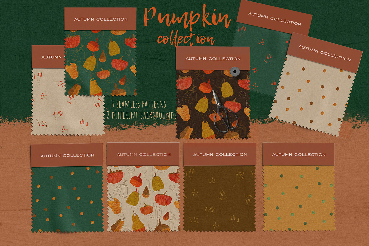 pumpkin watercolor pattern, a Pattern Graphic by watercolor kamill (Photo 2 of 11)