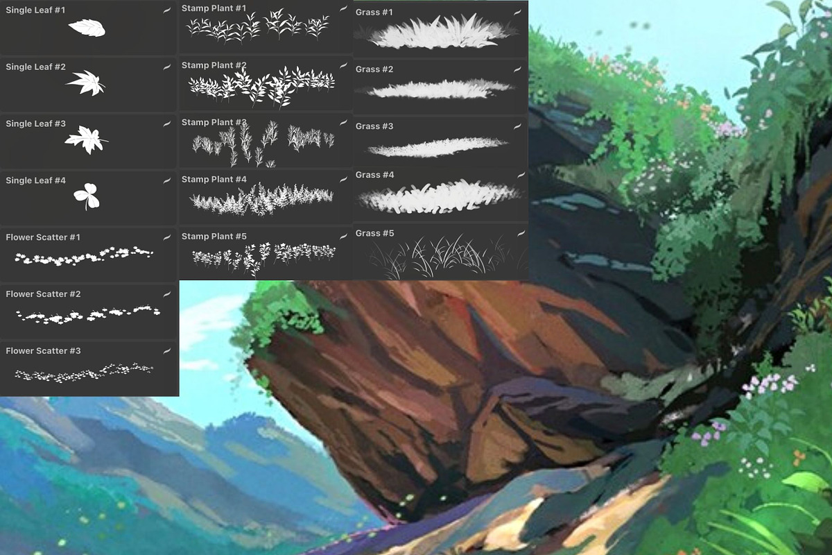 Environment Brushes for Procreate, a Brush Add-On by ArtbyHien (Photo 3 of 8)