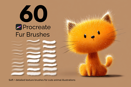 Procreate Fur Brushes, a Brushes & More by HopeArtIllustration