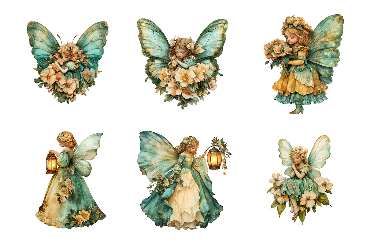 Whimsical Spring Fairy Clipart, an Illustration by SinaCreation (Photo 3 of 9)