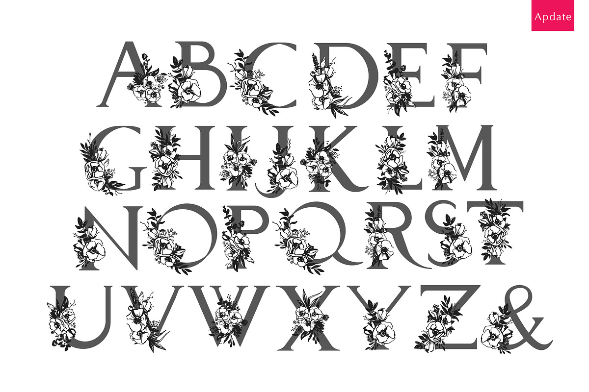 Ink floral collection. Floral ABC, an Illustration by Vera●Suleimanova (Photo 2 of 19)
