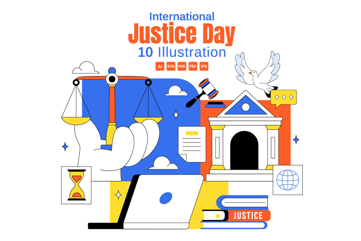 10 International Justice Day, a Person Illustration by denayunebgt (Photo 1 of 4)