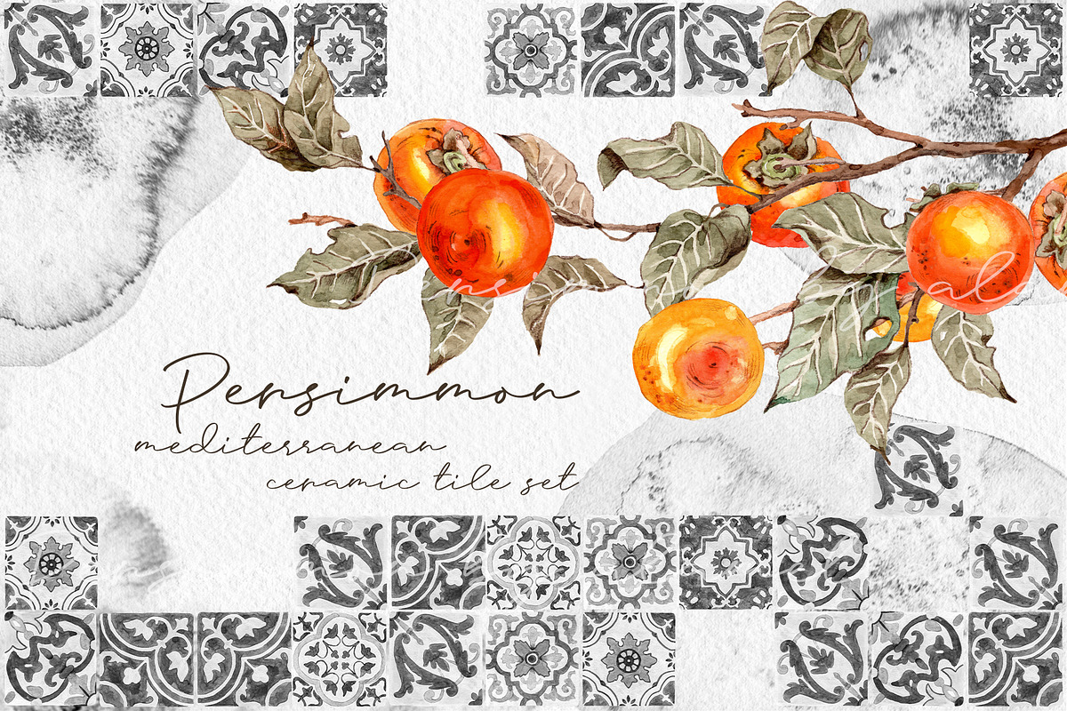Persimmon Mediterranean ceramic tile, an Illustration by Alamella (Photo 1 of 11)