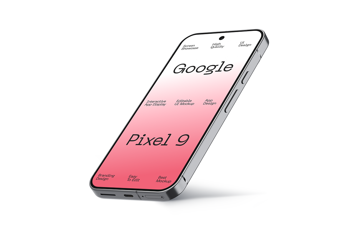 Pixel 9 Smartphone Mockup, a Device Mockup by Mockupdaddy (Photo 26 of 37)