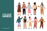 People group holding hands together, a Person Illustration by PaperTrident (Thumbnail 1 of 5)