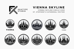 Vienna Skyline Vector Icon, an Icon by Akatype Studio