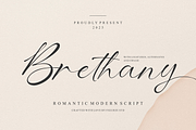 Brethany – Romantic Script Font, a Script Font by figuree studio (Thumbnail 1 of 10)