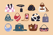 Fashion women's bags set, pattern, an Object Illustration by PaperTrident (Thumbnail 1 of 4)