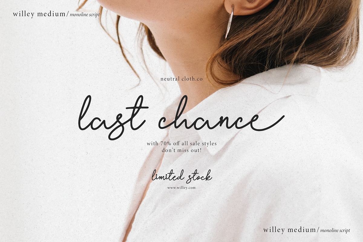 Willey Medium | Monoline Script Font, a Script Font by Denustudios (Photo 6 of 16)