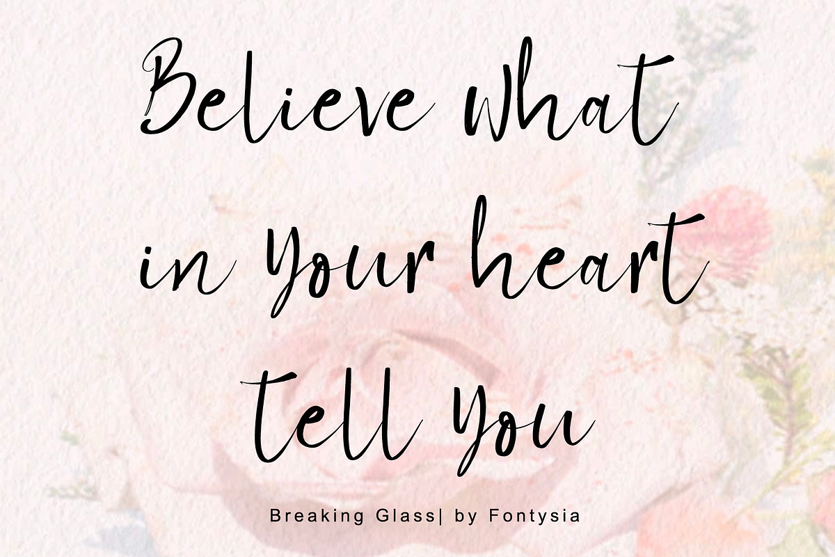 Breaking Glass | Handwritten Font, a Script Font by Yuby Creative (Photo 4 of 5)