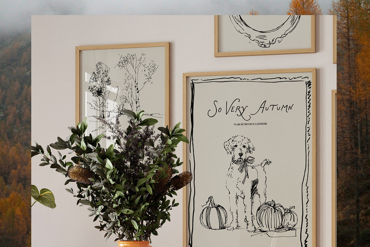 So Very Autumn: Line Art Clipart, a Seasonal Illustration by Purple (Photo 8 of 15)