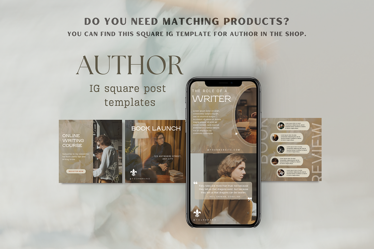 Facebook posts template for authors, a Social Media Template by Petite Zakka Boutique (Photo 7 of 7)