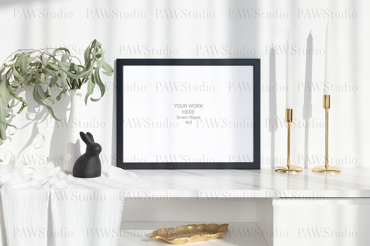 Black Photo Frame 4x3 Mockup, a Product Mockup by PawMockups (Photo 6 of 8)