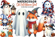 Cute Fall Halloween Ghost Clipart, an Illustration by DreamArtGraphic (Thumbnail 1 of 5)