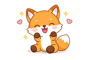Fox Chibi Happy, an Animal Illustration by Artpon Illustration (Thumbnail 3 of 3)