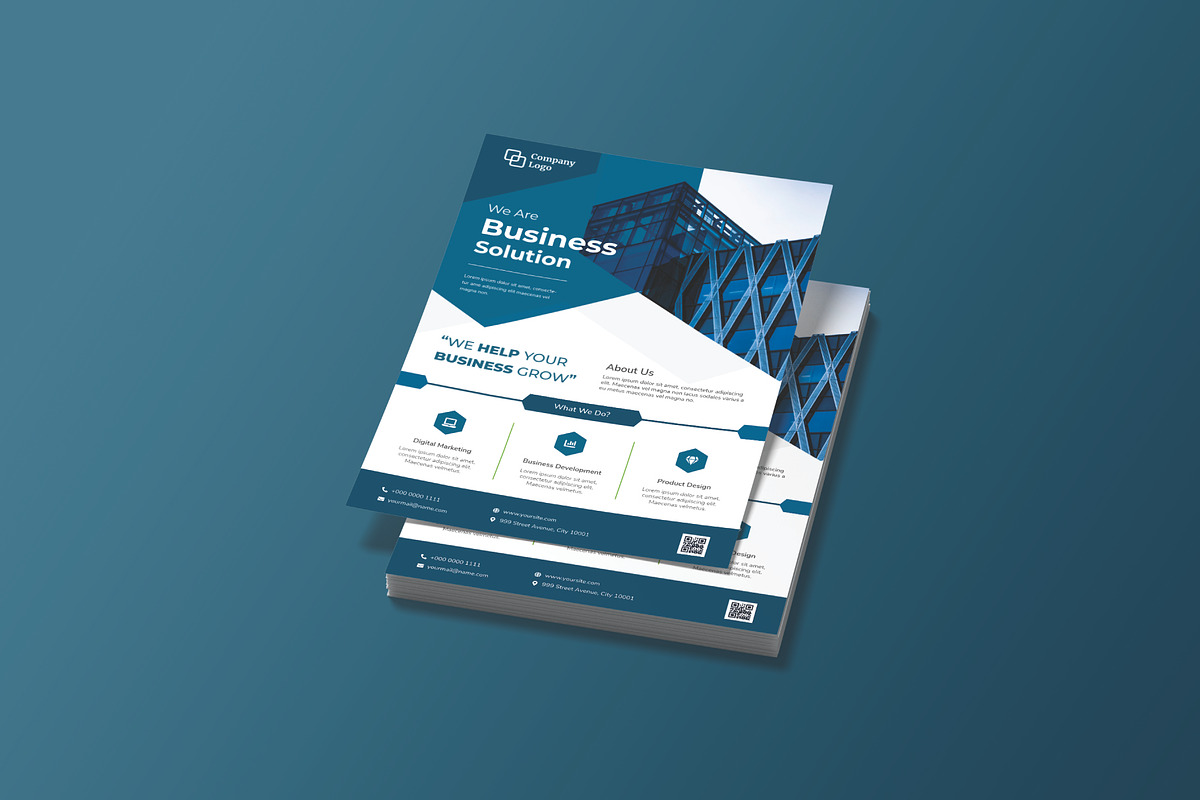 Business Hexa Flyer Template, a Flyer Template by rivatxfz (Photo 2 of 3)