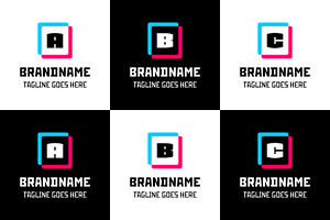 Letter A B C Glytch Logo Set, a Branding & Logo Template by Pray Art Design Studio