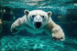 Polar Bear Underwater: A Majestic Ar, an Animal Photo by Pixeness Studio