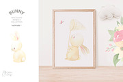 BUNNY watercolor clipart. Woodland, an Animal Illustration by OlliArtDesign (Thumbnail 3 of 7)