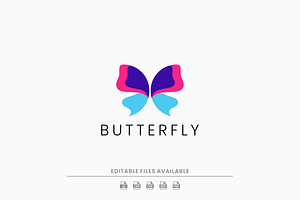 Butterfly Simple Color Logo