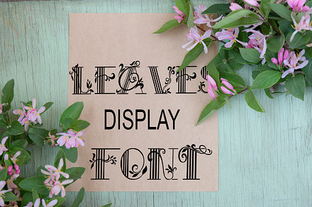 Leaves display font