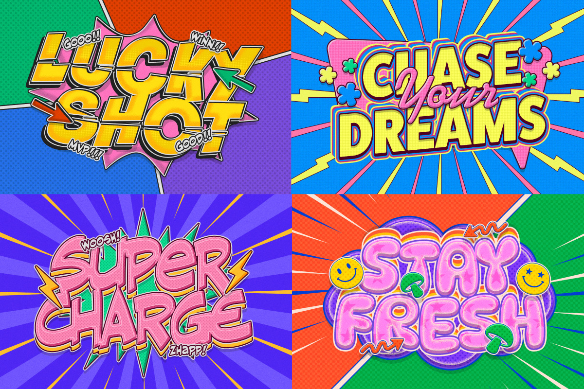 Retro Comic Pop Text Effect, a Layer Style Add-On by Matsero (Photo 3 of 4)