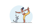 Yoga practice & cat illustration set, a Healthcare Illustration by tetiana.svirska (Thumbnail 8 of 17)