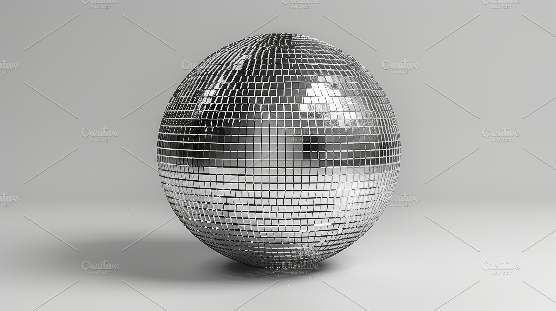 Shiny Silver Disco Ball Isolated on White Background, a Photo by AS photostudio