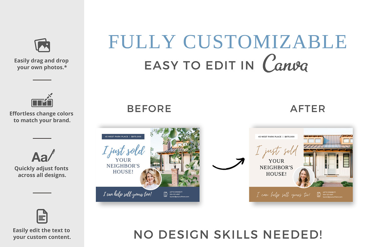 Just Sold Real Estate Postcard Canva, a Flyer Template by Ciera Design Templates (Photo 6 of 8)