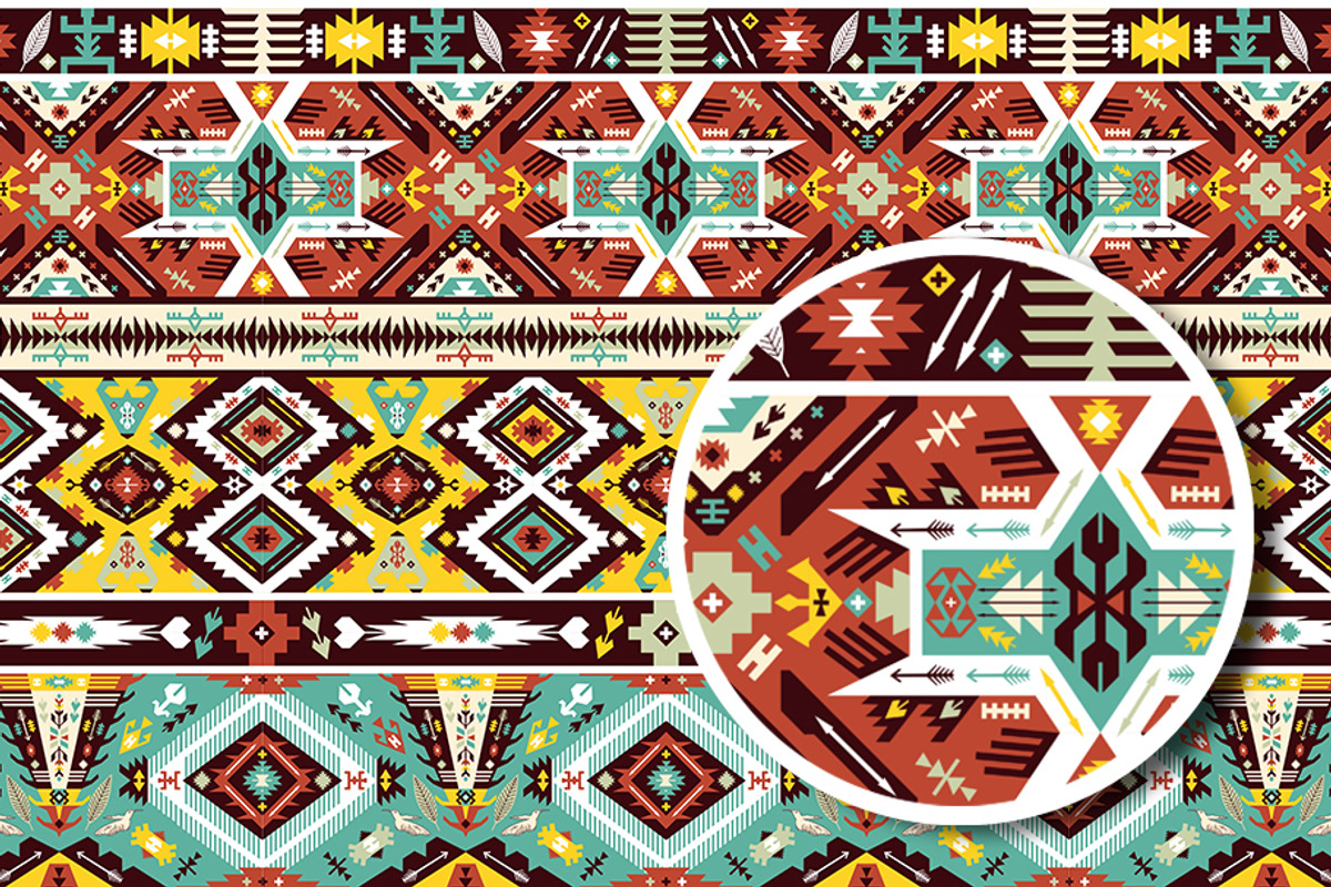 Decorative Tribal Aztec Patterns, a Pattern Graphic by tomuato (Photo 3 of 4)
