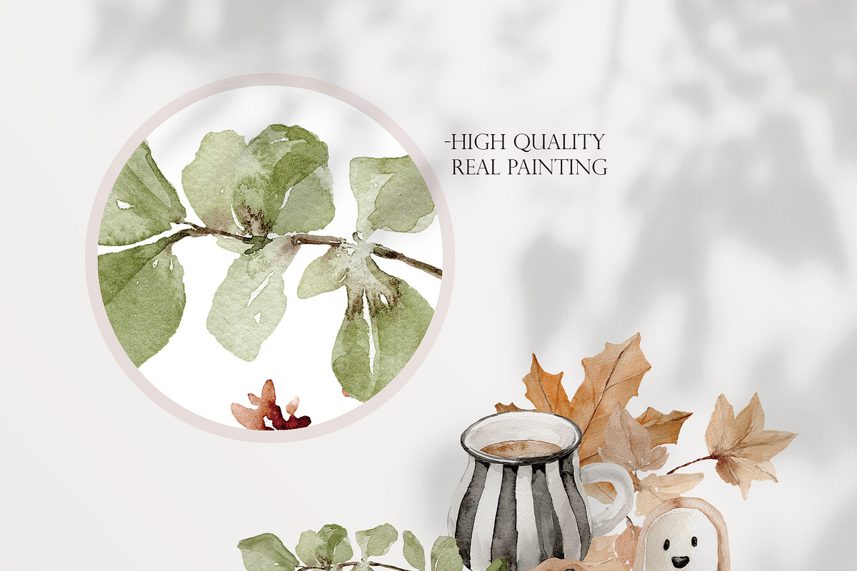 Watercolor Clipart - COZY Halloween, a Decorative Illustration by Beigetime (Photo 2 of 19)