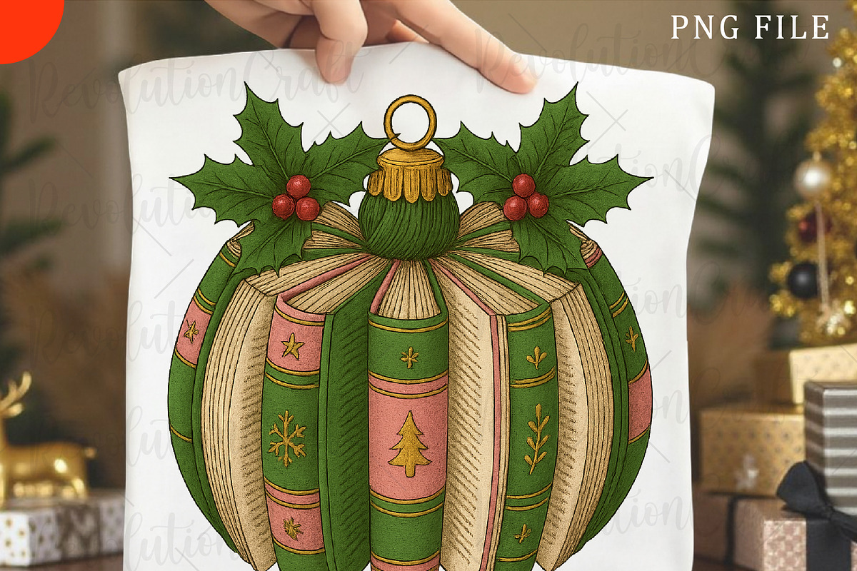 Christmas Book Ornament Png, an Illustration by OK Design (Photo 2 of 6)