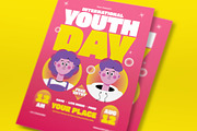 Red Bold Youth Day Flyer Set, a Flyer Template by graphicook (Thumbnail 2 of 3)