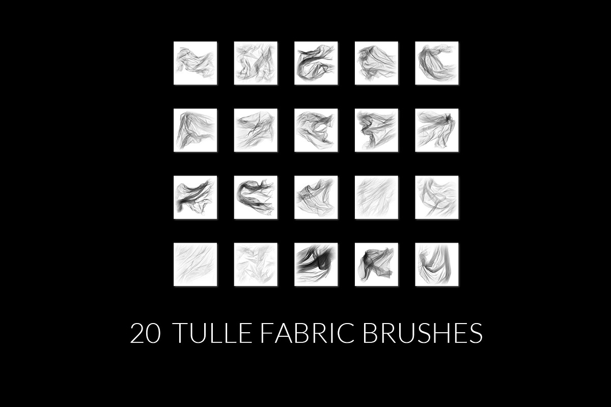 Tulle veil fabric photoshop brushes, a Brush Add-On by Walllow Creatives (Photo 2 of 2)