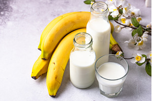 Korean banana milk, trendy drink, a Food & Drink Photo by Yulia Furman