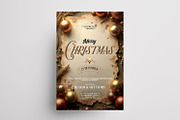Merry Christmas - 3 Vintage Flyers, a Flyer Template by PixelsDesign (Thumbnail 2 of 4)