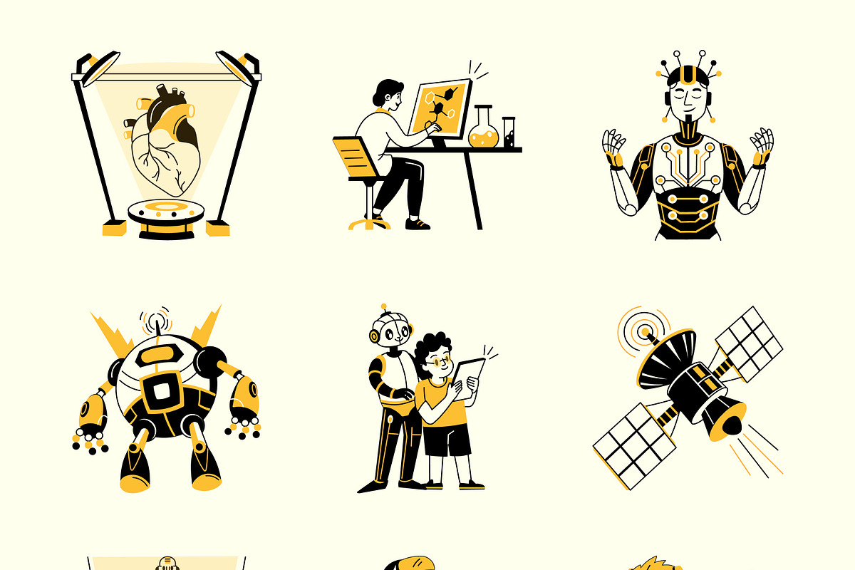 Artificial Intelligence Drawing Set, a Solid Icon by Vectors Market (Photo 8 of 9)