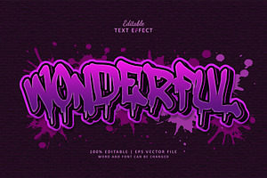 Text Effect Wonderful Style Graffiti