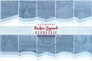Watercolor Geometric Ombre Paper