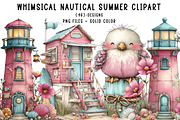 Whimsical Nautical Summer Clipart, an Illustration by CreationArt (Thumbnail 1 of 7)