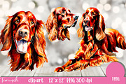 watercolor irish setter clipart PNG, an Animal Illustration by TanuschArts (Thumbnail 3 of 5)
