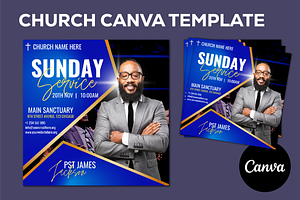 Church Flyer Canva Template, a Social Media Template by Sipi_Graphics