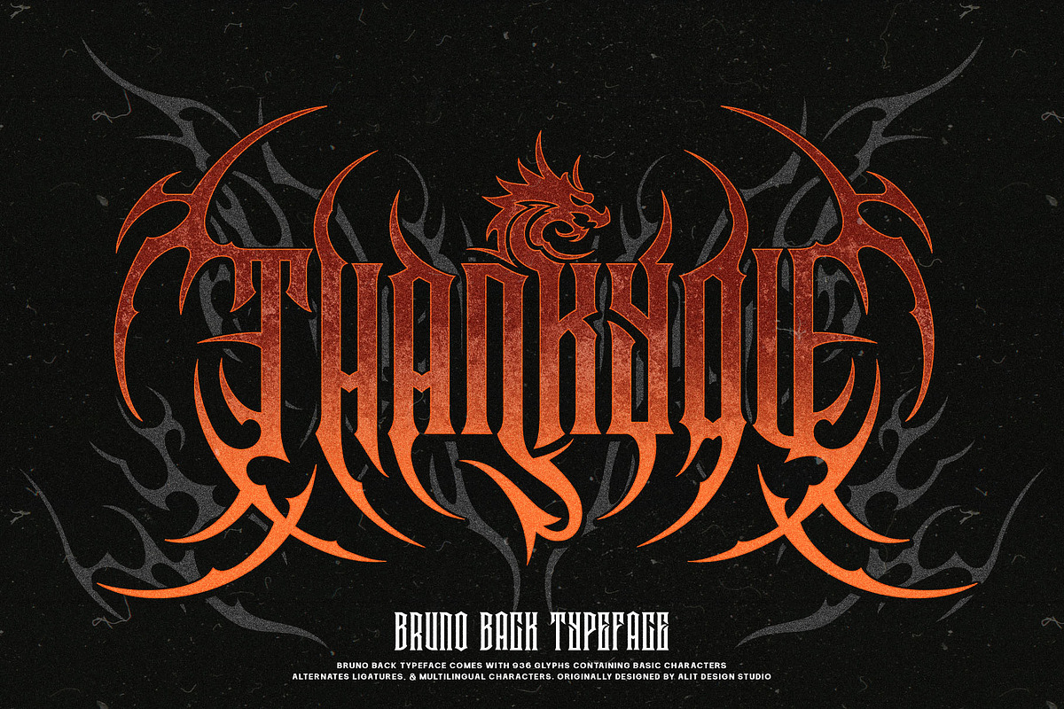 Bruno Back Typeface, a Blackletter Font by alit design (Photo 20 of 20)