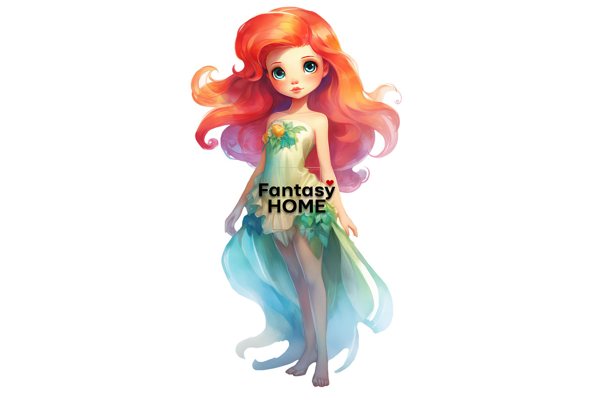 Little princess mermaid cliparts, an Object Graphic by JuliaStarArt-FantasyHome (Photo 5 of 8)
