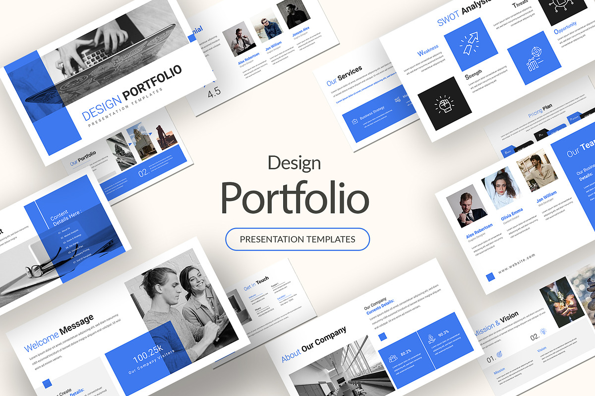 Design Portfolio Presentation, a Presentation Template by Pixelpick (Photo 1 of 4)