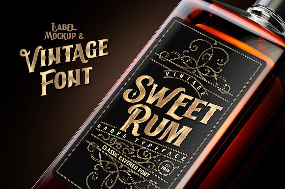 Sweet Rum Font, Label, Mockup! preview 8