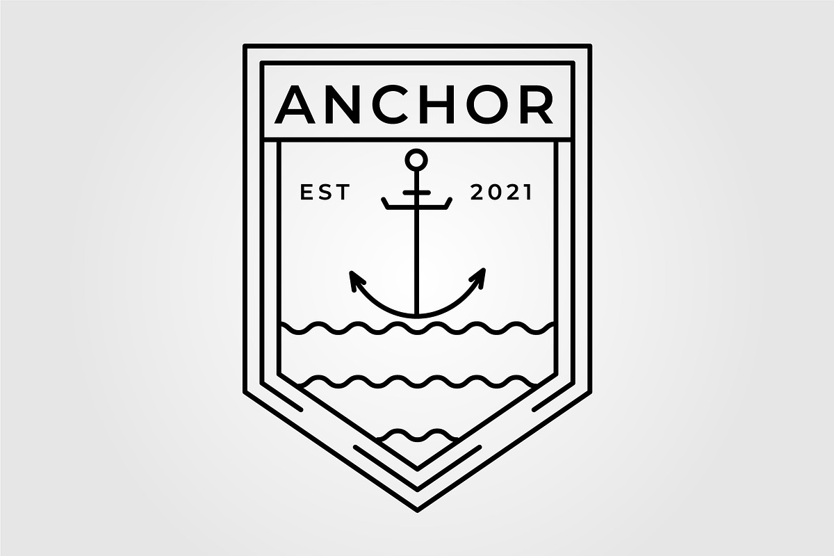 minimalist anchor, nautical line art, an Illustration by Rizkaarishandy_shop