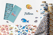 Coral Reef Watercolor Clipart, an Animal Illustration by Nastya Che (Thumbnail 12 of 14)